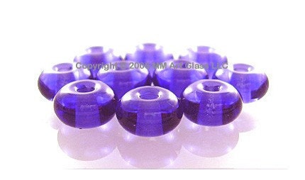 Glass Beads Lampwork sra Pale Ink Blue SPACER SHOP