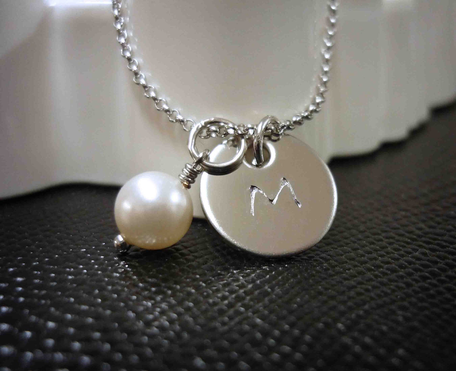 Hand Stamped Necklace, Personalized, Monogrammed, Bridesmaid Gift, Bridesmaid Necklace
