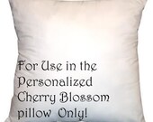 18x18 poly soft pillow insert for use in the Personalized Cherry Blossom Pillow ONLY
