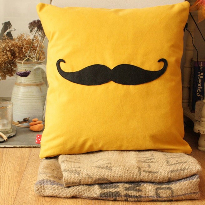 Moustache Felt Cushion/Pillow- The 'Moustachio' Super Luxe FREE UK SHIPPING