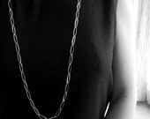super long necklace - sterling silver links chain necklace