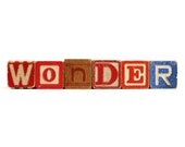 WONDER Vintage Letter Blocks - Recycled Kid's School Toys - Inspire Curosity and Play - Personalized Words Available - Red & Blue ABCs
