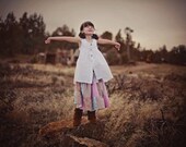 Girls Patchwork Petticoat Skirt and Pinafore... The LAURA Set Sizes 2T through 12