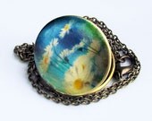 Daisy Locket ,Photo Locket,Brass Locket,Flowers Locket,Wedding Necklace,Daisy Flower,Bridal Jewelry