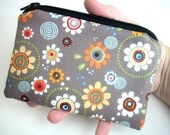 Flower Zipper Pouch Coin Purse Eco Friendly Little Gadget Case Padded - NEW Groove Flowers