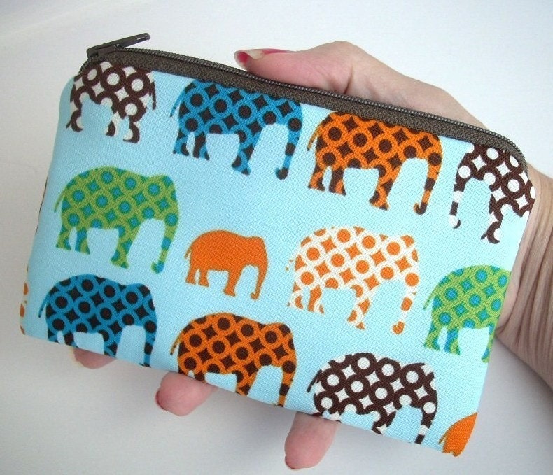 Urban Elephant Zipper pouch Little coin purse Gadget Case ECO Friendly Urban Elephant (Padded)