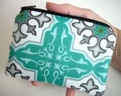 Aqua Zipper pouch coin purse Gadget  Ipod Case (Padded) - Eco Friendly Aqua Ocean Tiles