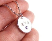 Name Pendant Necklace, graduation gift custom made to order in eco friendly recycled silver with gemstone