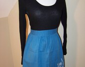 Embroidered Blue Vintage Apron