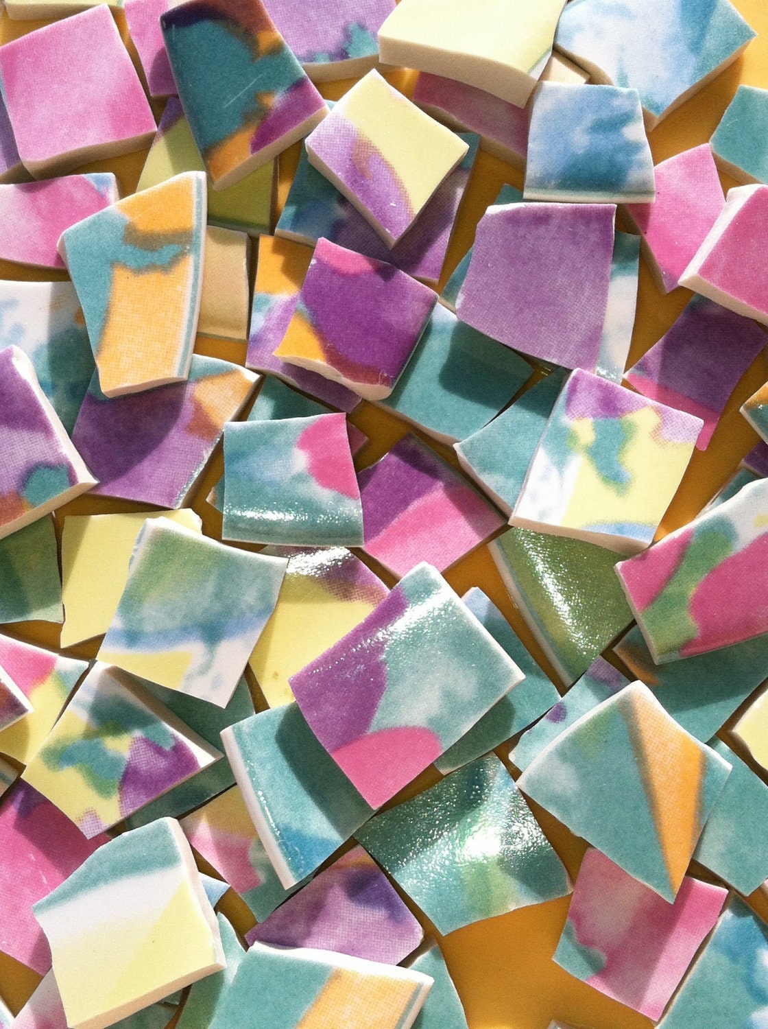 BRIGHT MULTICOLOR Mosaic Tiles Broken China Art Tile