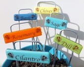 Unique Gift, Handmade Glass Garden Markers, set of 6