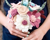 Custom Wedding Wildflower Felt Bouquet - Alternative Wedding Flowers -