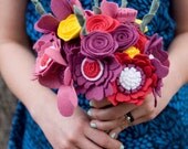 Wedding Bouquets for Bride and Bridal Party - Custom - Felt - Wildflower -