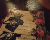 French  Calling  Cards  French writing  Back  ground  Pink  Roses  Cream  color  Back  ground