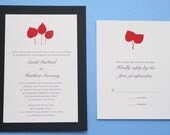 Wedding Invitations with elegant Aspen Leaves reserved for Kelley