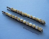 Popcorn Kernels - Beaded Bobby Pins with Silver Wire (Large-Size)