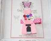 Sculpture Clippies's Exclusive Design.   Gumball Candy Machine Sculpture Ribbon Bow. Free Ship Promo.