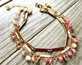 Multi Sapphire Gemstone Triple Strand Bracelet