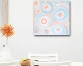 SUMMER original abstract painting - gallery fine art original - contemporary interior design - ooak home wall decor - pastel circles