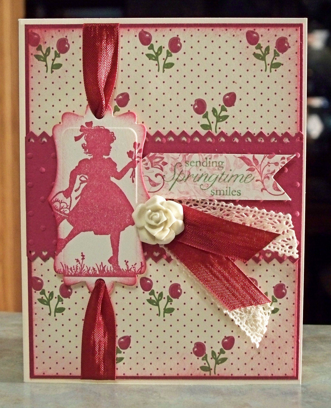 Cute Card using Stampin Up Easter Blossoms, Sending Springtime Smiles