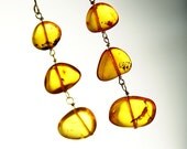 Tiered Baltic Amber Earrings - 14k Gold