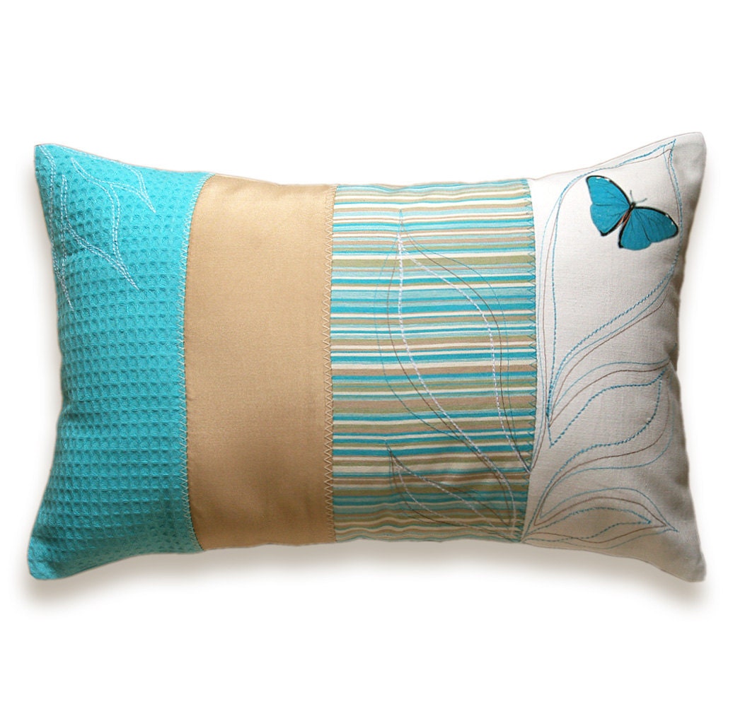 Patchwork Stripes Decorative Lumbar Pillow Cover 12x18 DHARMA DESIGN