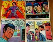 Star Trek Comic Wall Art or Ceramic Tile Coaster Set of 4