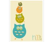 hoot 8x10 inch print by Finny and Zook