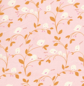 SALE - 1 Yard of David Walker - Baby Talk - Birdies in pink