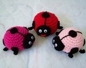 Crochet Lady Bugs. Set Of 3