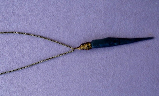 Simple yet Beautiful 3 Inch Obsidian Needle Pendant Necklace