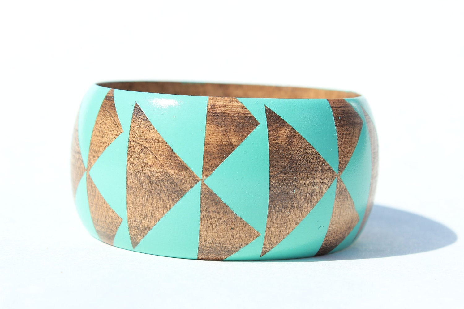 Seafoam Stained Wood Bangle-S-XL