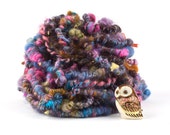 Handspun Art Yarn, Super textured yarn, Coils and Sparkles by WoolWench
