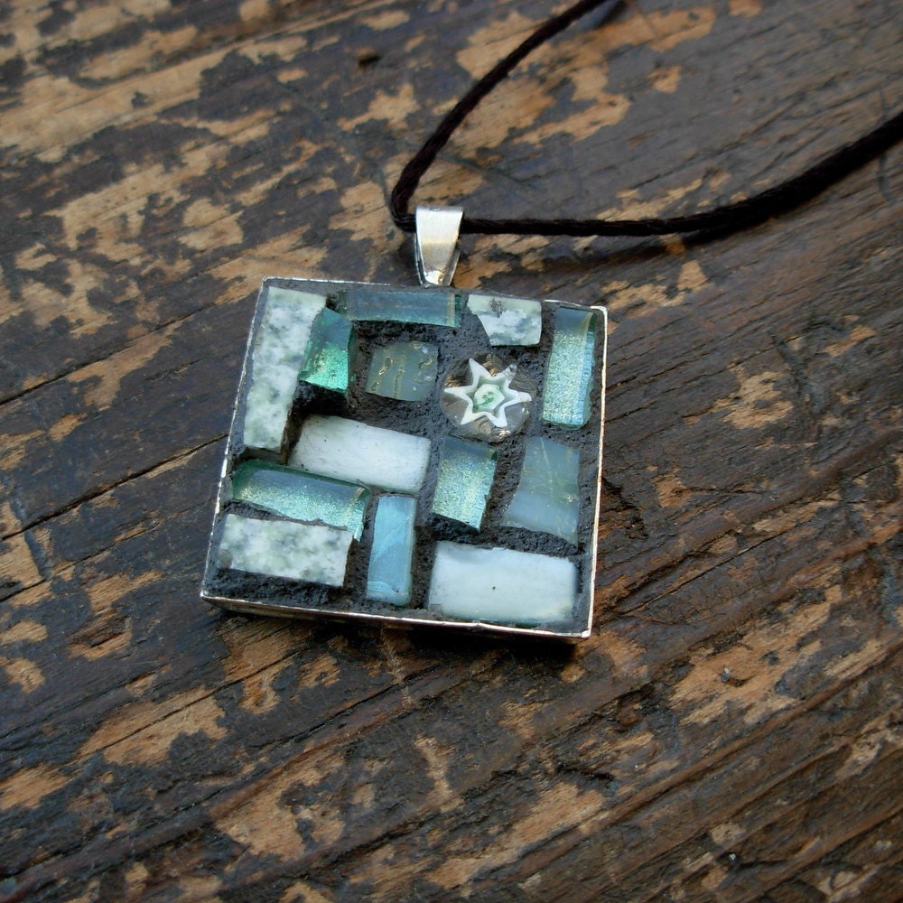 Sea Foam Green Mosaic Pendant