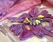 Polymer Clay Flower Pendant Necklace with Swarovski Crystals