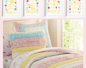 You Are My Sunshine Prints 4 pc Set For Girl 8x10 in raspberry, pink, yellow and blue Goes well with Grace Bedding PBK