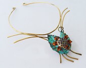 Brass and Lampwork Garden Necklace
