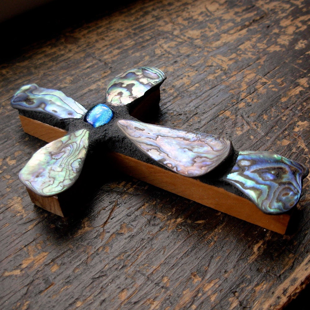 Mother of Pearl Olive Wood Confirmation Cross