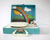 Vintage Imperial Model 100 RAINBOW Portable Turntable Record Player