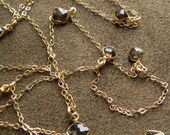 SALE  Smokey Quartz Diamond Drop Necklace on Gold Filled Chain 28.5 Inch SALE