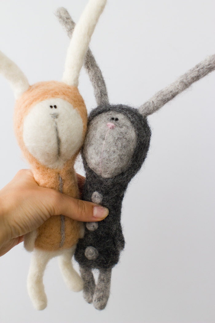 gray felted hare free shipping