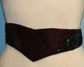 Dark red and black beaded belt