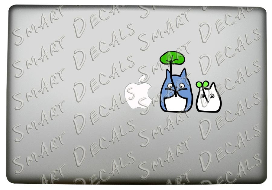 Little Totoros with Umbrellas Full Color Vinyl Macbook Laptop Decal Sticker