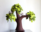 Weeping willow with a family of owls - Felt Tree