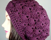 Organic Cotton Tam Crochet Shells in Wine