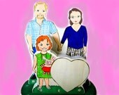 Custom Family Portrait Keepsake for Anniversary, Mothers Day  Holiday or Special Occassion