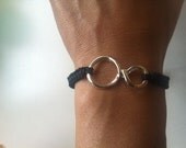 Black Infinity Figure 8 Macrame Bracelet