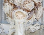 Vintage Inspired Wedding Bouquet Cream, Ivory and Beige Custom Order any color
