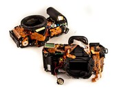 Vintage Camera Art Electronic Salvage Electro Waste
