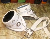Steampunk goggles white wedding Victorian filigree,lace & pearls